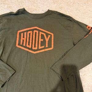 Hooey Mens Shirt L Long Sleeve Be Original Crew Neck Pullover Green ShieldPlush